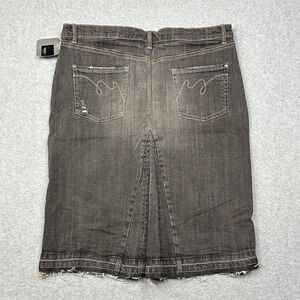 Mossimo Pencil Skirt Womens 14 Grey Denim Low Rise Slim Modern‎ Fit Raw Hem Y2K